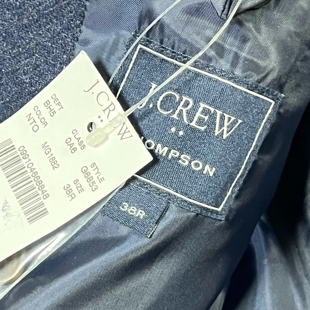 NWT J. Crew 38R Thompson Blazer Wool Blend Navy 2 Button Vented Sport Coat Lux